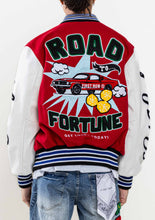 Red Get Lucky Today Varsity Jacket