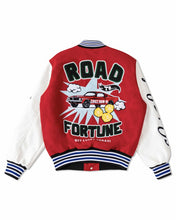 Red Get Lucky Today Varsity Jacket