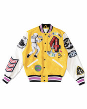 Yellow Searching Planet B Varsity Jacket