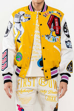 Yellow Searching Planet B Varsity Jacket