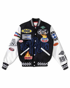 Black Crystal Sotne Motor Sport Varsity Jacket