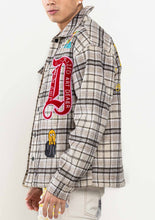 Cream Art Dealer Plaids Padding Shacket