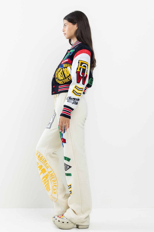 THE BEST CHAMPIONSHIP CROPPED VARSITY JACKET