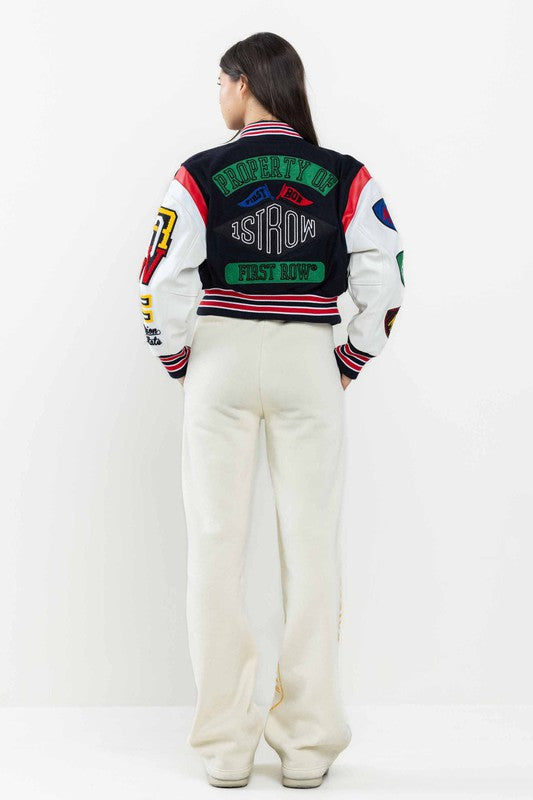 THE BEST CHAMPIONSHIP CROPPED VARSITY JACKET