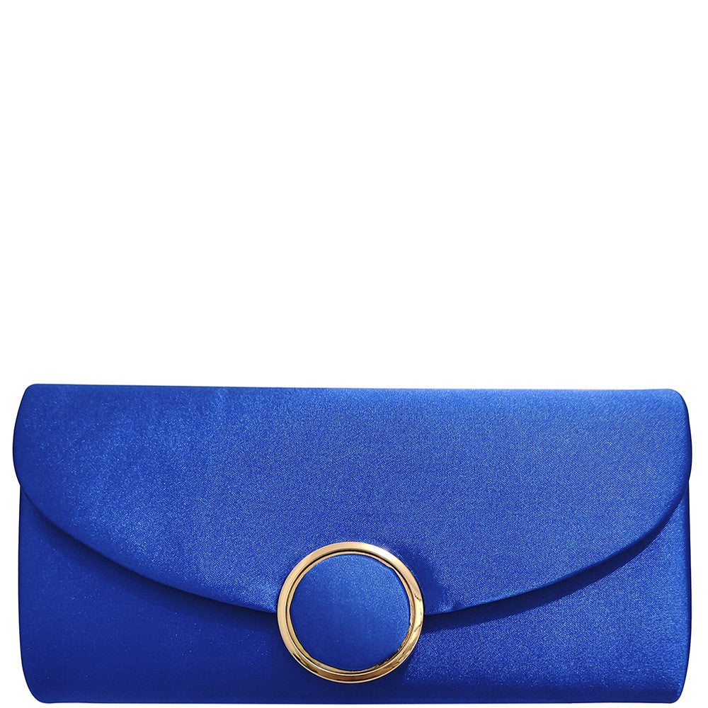 Blue Smooth Ring Texture Clutch Bag Aquarius Brand