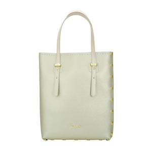 Champagne Saffiano Leather Laptop Tote Bag