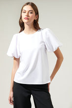 White Solara Bubble Sleeve Blouse