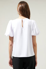 White Solara Bubble Sleeve Blouse