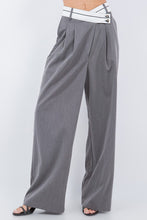 Charcoal Loose Fit Pants With Button Detail