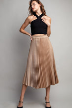 Gold Pleated Midi Skirt