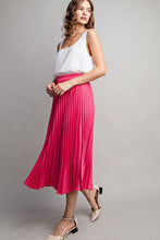 Hot Pink Pleated Midi Skirt