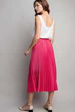 Hot Pink Pleated Midi Skirt