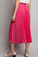 Hot Pink Pleated Midi Skirt