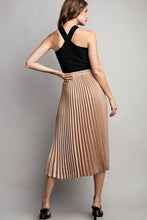 Gold Pleated Midi Skirt