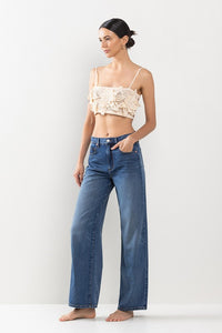 High Rise Wide Leg In Medium Wash