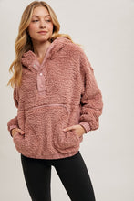 Dusty Rose Sherpa Hoodie Pullover