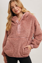 Dusty Rose Sherpa Hoodie Pullover