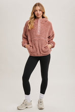 Dusty Rose Sherpa Hoodie Pullover