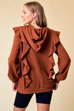 Chestnut Hoodie Ruffle Pull-Over