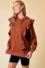 Chestnut Hoodie Ruffle Pull-Over