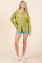 Avocado Lace Long-Sleeve Button-Down Shirt