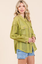 Avocado Lace Long-Sleeve Button-Down Shirt