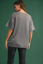 Silver Metallic Sheer Boxy Top