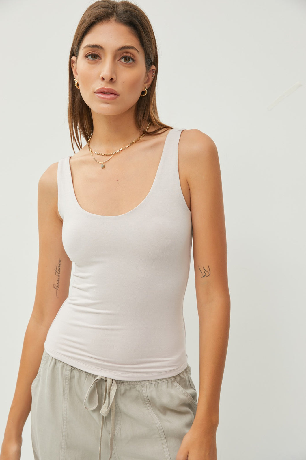 Stone Basic Scoop Neck Tank