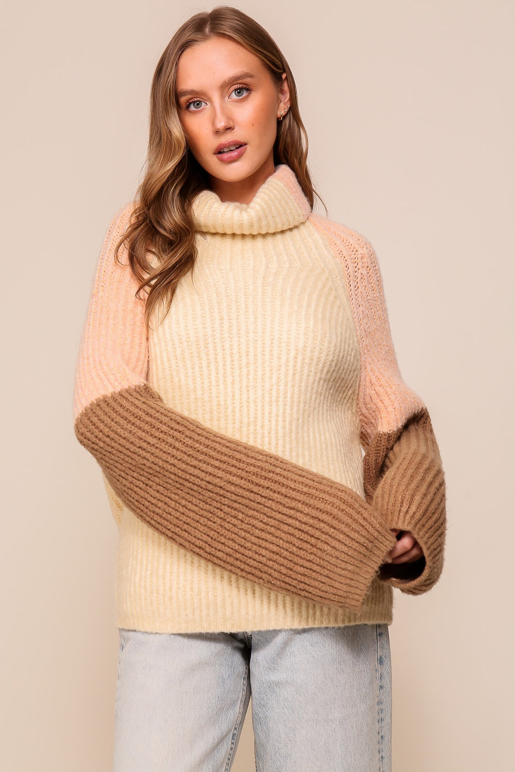 Peach turtleneck best sale