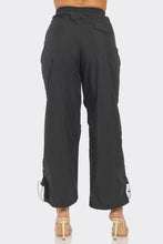 Black Straightleg Drawstring Cargo Pants