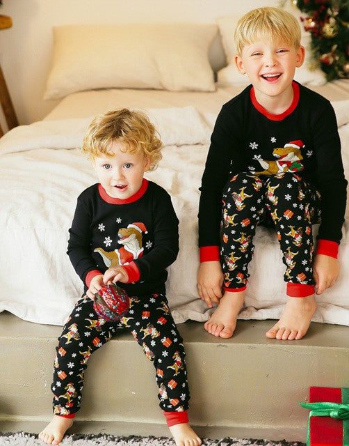 Black santa christmas online pajamas