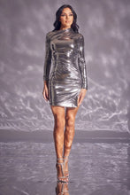 Gunmetal Metallic Mini Dress