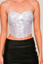 Silver Metallic Bra Seam Corset Top