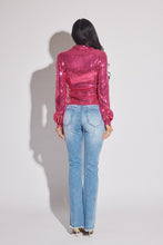 Fuchsia Long Sleeve Party Sequin Top