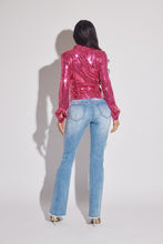 Fuchsia Long Sleeve Party Sequin Top