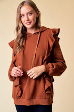 Chestnut Hoodie Ruffle Pull-Over