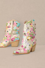 White Florence - Rhinestone Embellished Cowgirl Boots