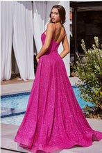 Fuchsia Glitter Ball Gown