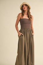 Mocha Linen With Ribbed Knitted Top Combo Dress