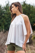 White Bow Back Sleeveless Blouse Top