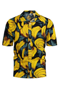 Yellow Men Summer Beach Short Sleeve Shirts