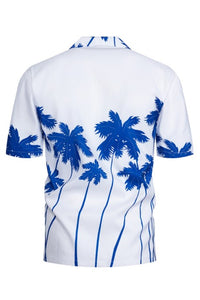 Blue Men Summer Beach Short Sleeve Shirts