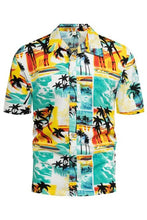 Green Mens Regular Fit Short Sleeve Hawaiian Shirts