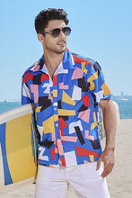 Blue Men Hawaiian Short Sleeve Shirts