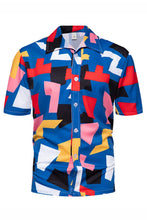 Blue Men Hawaiian Short Sleeve Shirts