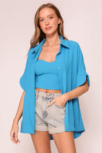 Blue Brooklyn Airflow Button Down Top