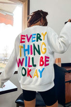 White Slogan Graphic Drop Shoulder Sweatshirt