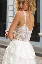 White Lace See-Through Top A Line Tier Dress