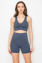 Midnight Ruched Crop Top Medium Support