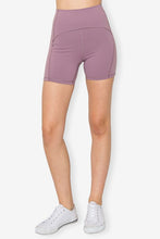 Lavender Bike Shorts Four Way Stretch High Waist